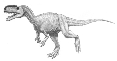 † Monolophosaurus jiangi (vor etwa 166,1 bis 157,3 Millionen Jahren)